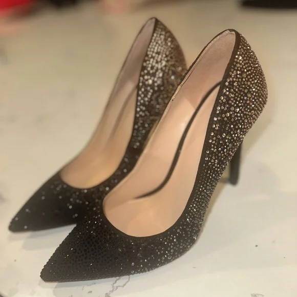 Aldo Black and Gold Studded Heels - Picture 7 of 9